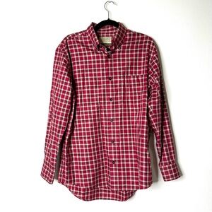 Cabela’s Outfitter Series Mens Long Sleeve Red‎ Plaid Button Down Quality Cotton